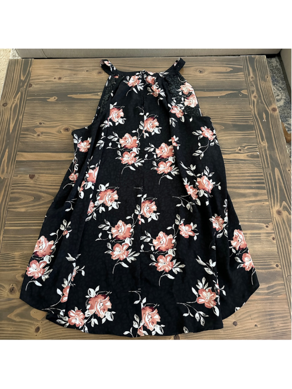 Torrid Women's 4X Floral Halter Blouse Black Pink White High Low Sleeveless